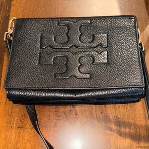 Tory Burch Black Pebbled Leather Crossbody